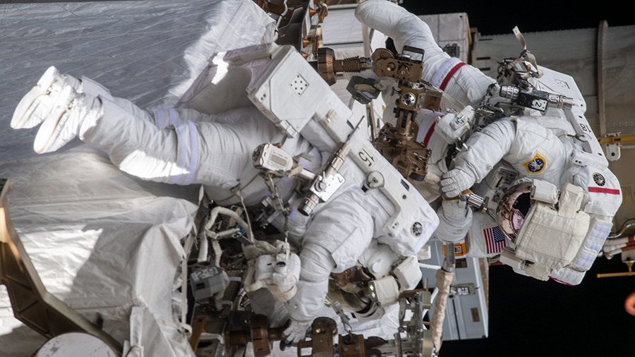 Spacewalkers Christina Koch and Andrew Morgan