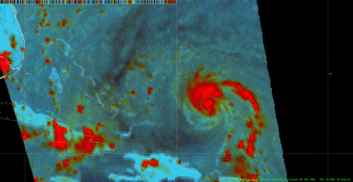 GIF of Hurricane Dorian in Microwave Wavelengths
