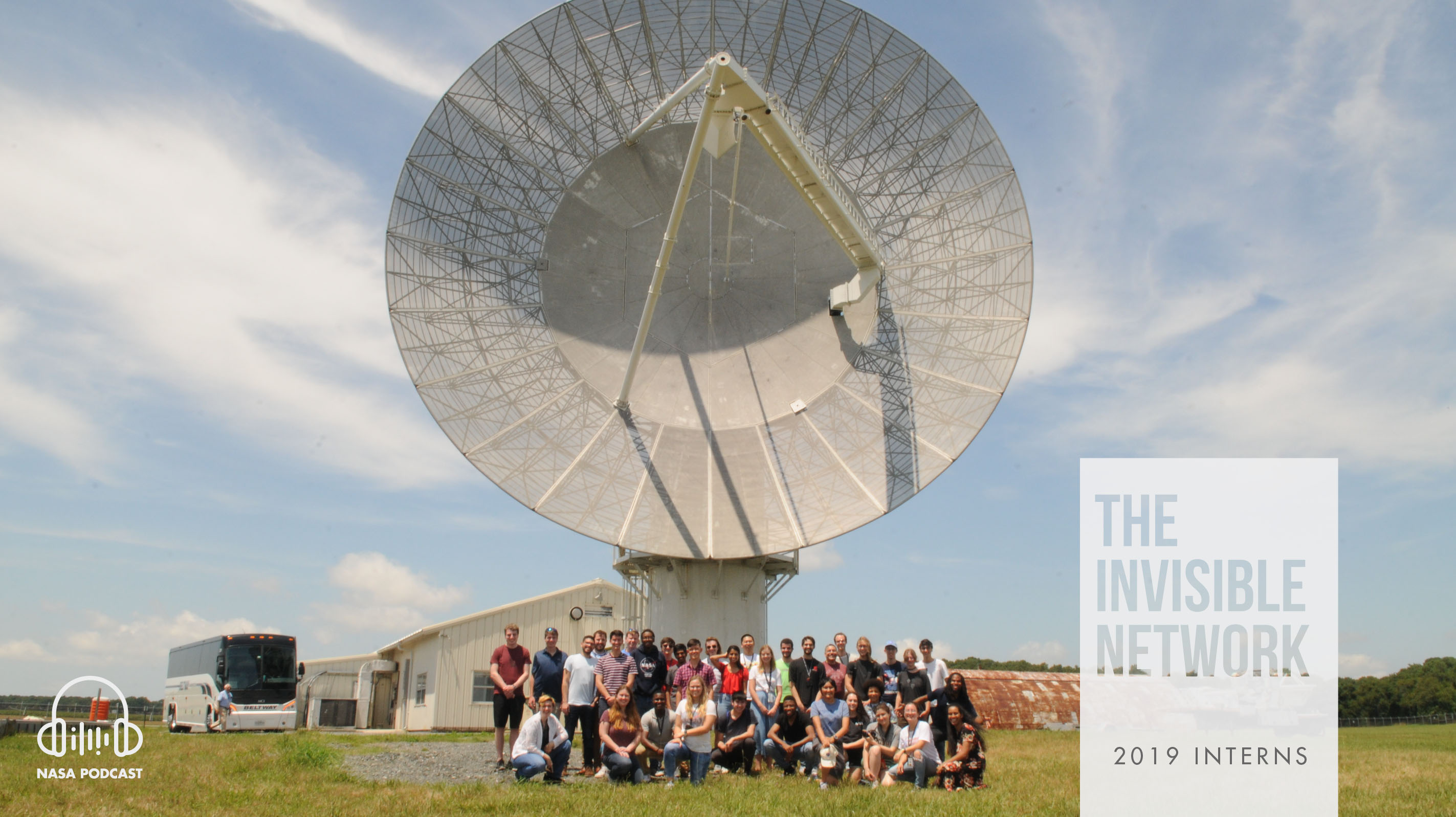 NASA SCaN interns with satellite dish