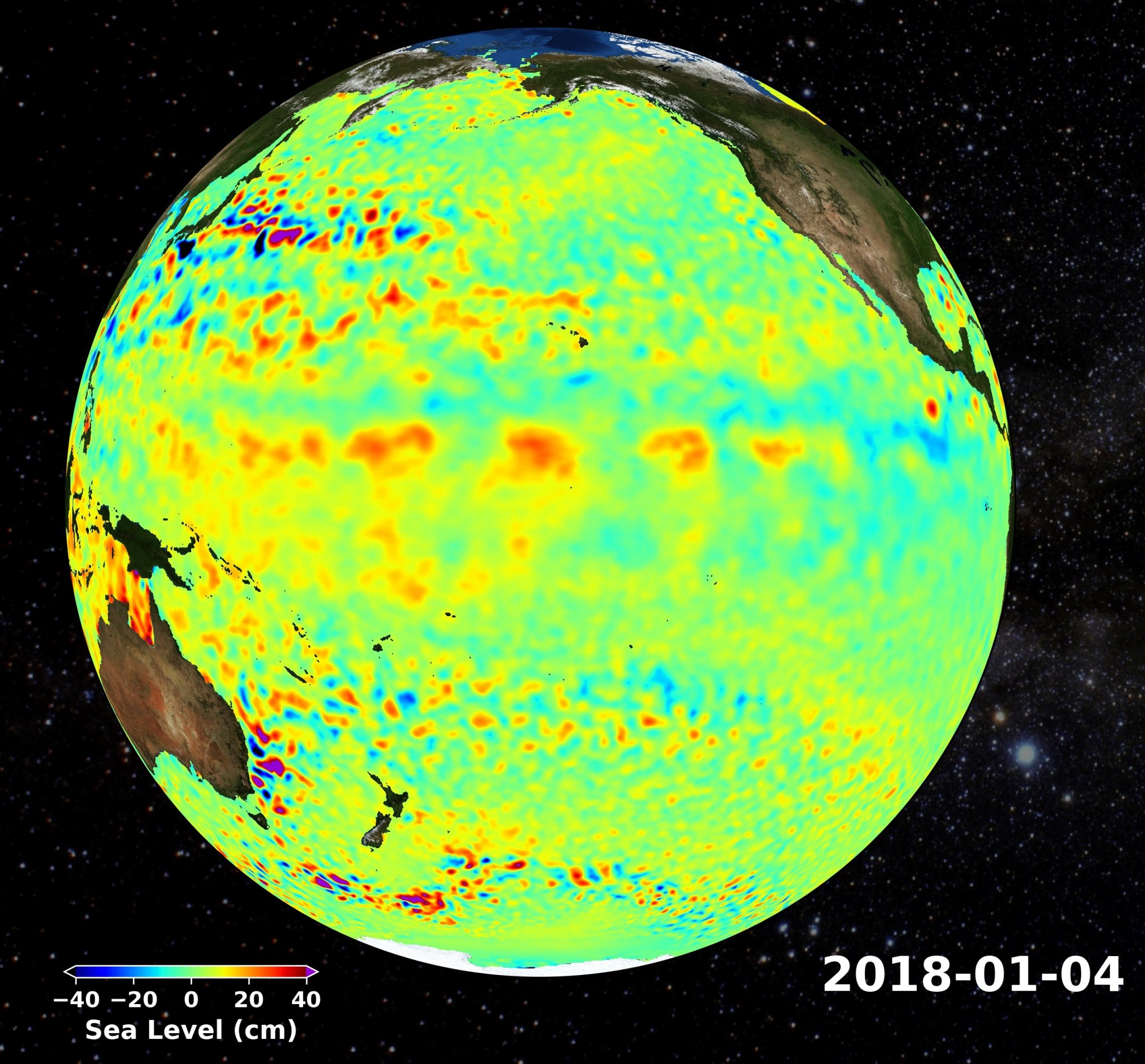 Jason-2/OSTM contributed to a long-term record of global sea levels.