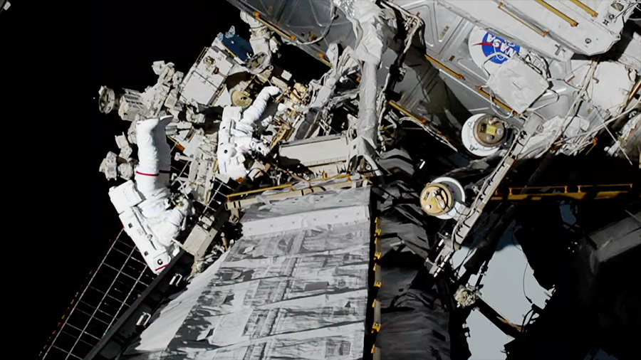 NASA spacewalkers Christina Koch and Jessica Meir