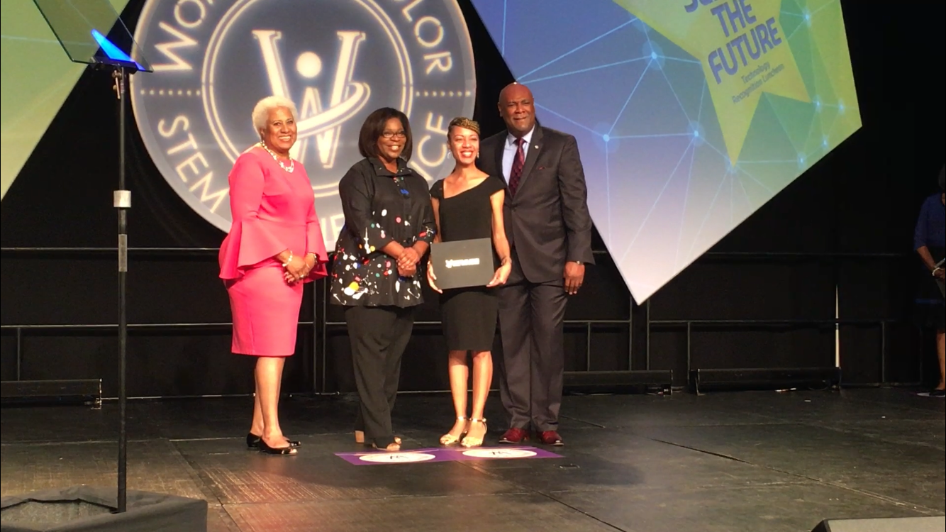 Tiffaney Miller Alexander is recognized as a Technology All-Star at a luncheon in Detroit, Michigan, on Oct. 4, 2019.