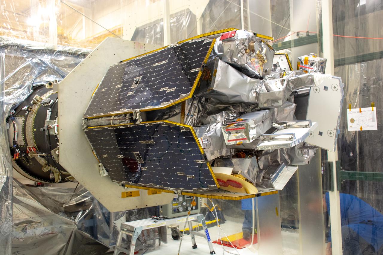 NASA's Ionospheric Connection Explorer (ICON) is attached to the Northrop Grumman Pegasus XL rocket 