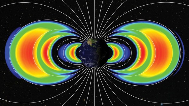 depiction of three radiation belts around Earth