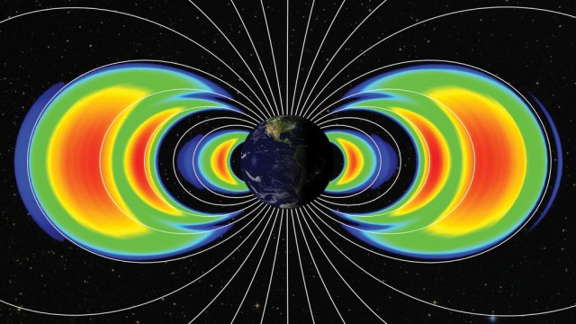 depiction of three radiation belts around Earth
