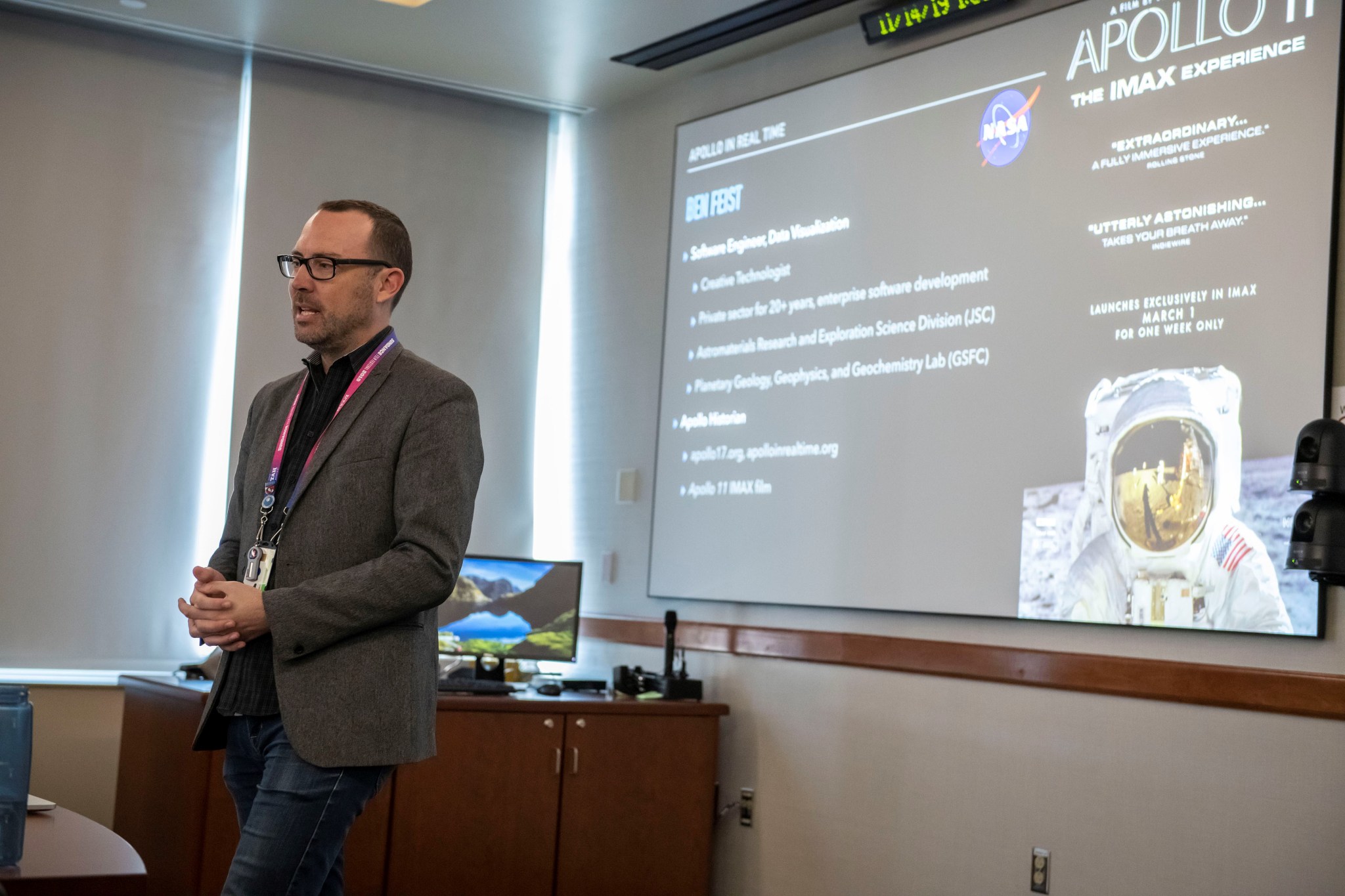 Ben Feist, creator of the Apollo in Real Time website, delivers the monthly Tech Talk on Nov. 14.