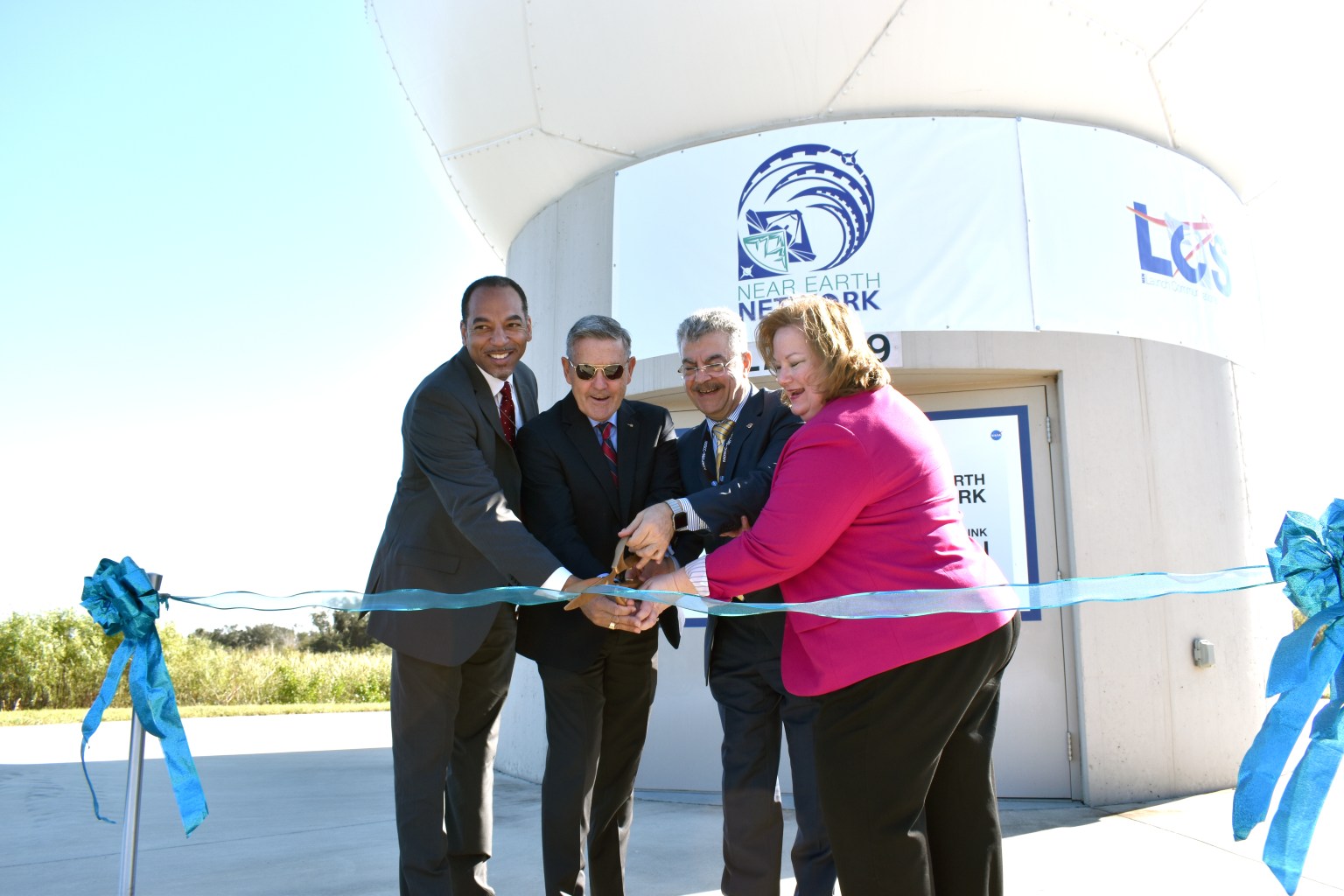 NASA leaders during the LCS ribbon cutting.