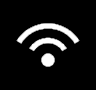 A small wifi symbol on a black background.