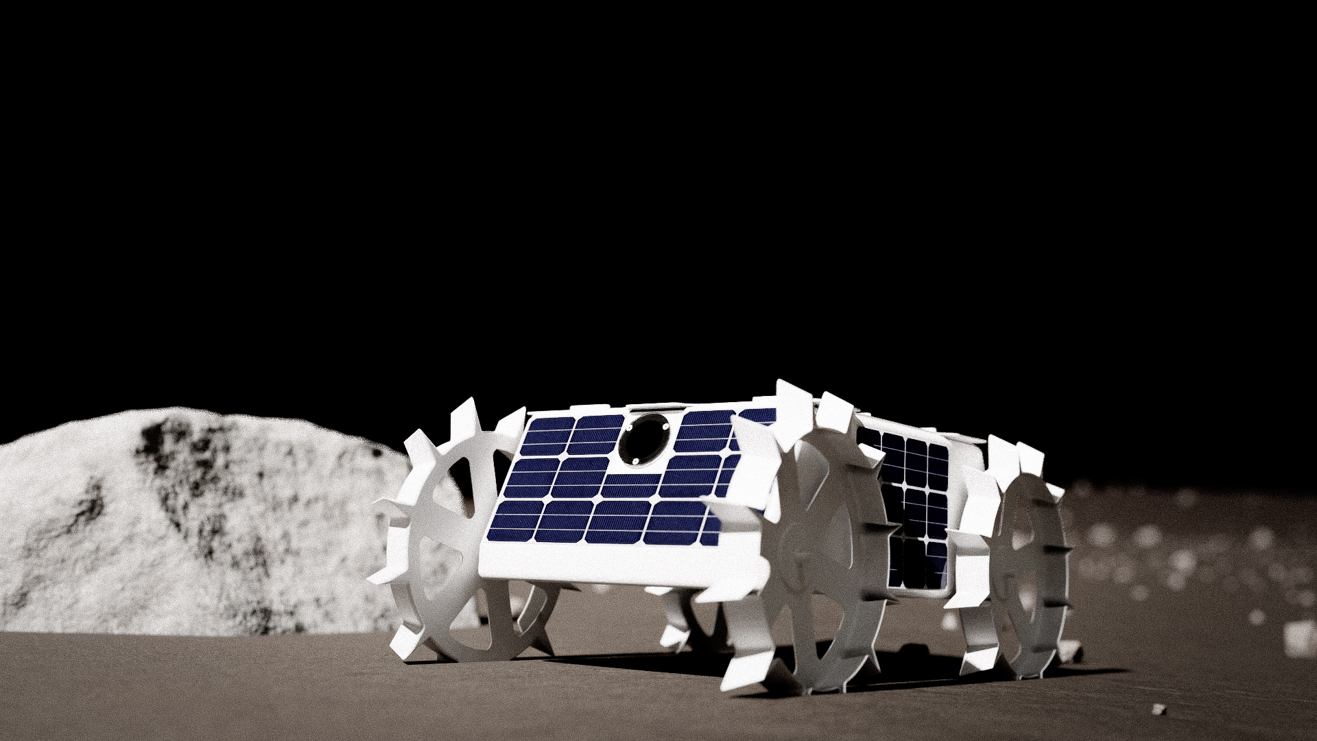 Astrobotic CubeRover with solar panels that is being developed under NASA’s Tipping Point solicitation.