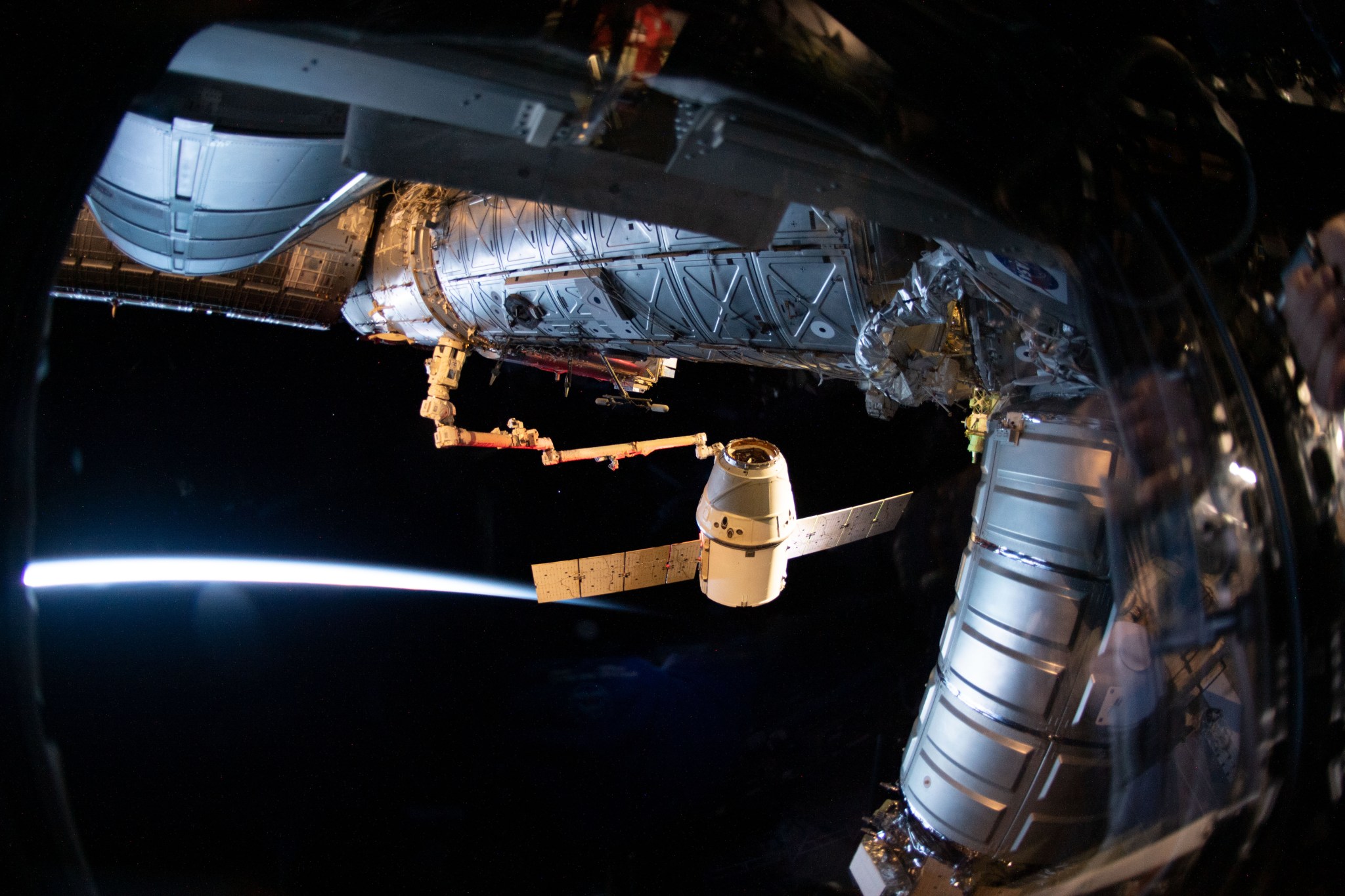 The SpaceX Dragon cargo craft on its 17th contracted mission to resupply mission to the International Space Station