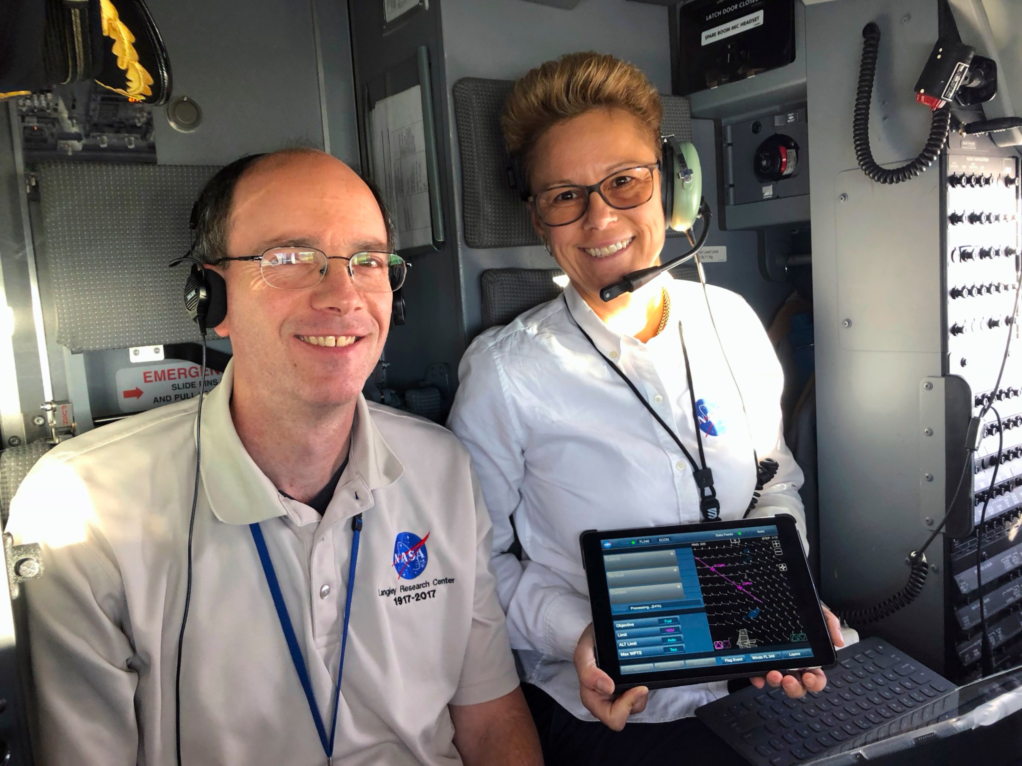 NASA researchers David Wing (left) and Dr. Kelly Burke (right)