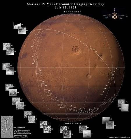 mariner_4_images_on_a_mars_globe