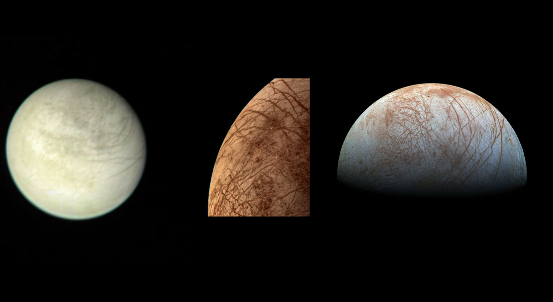 Images of Europa through time