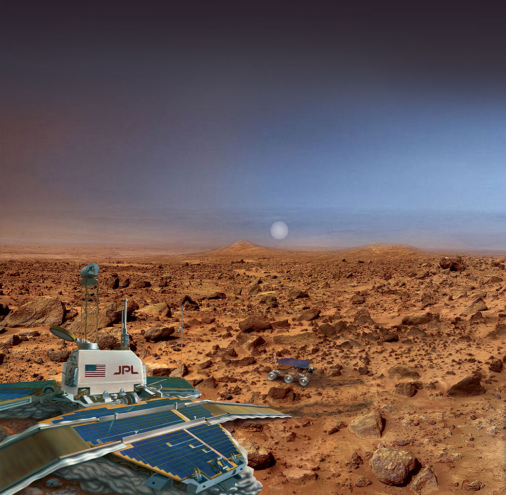 An artist's rendering of Mars Pathfinder