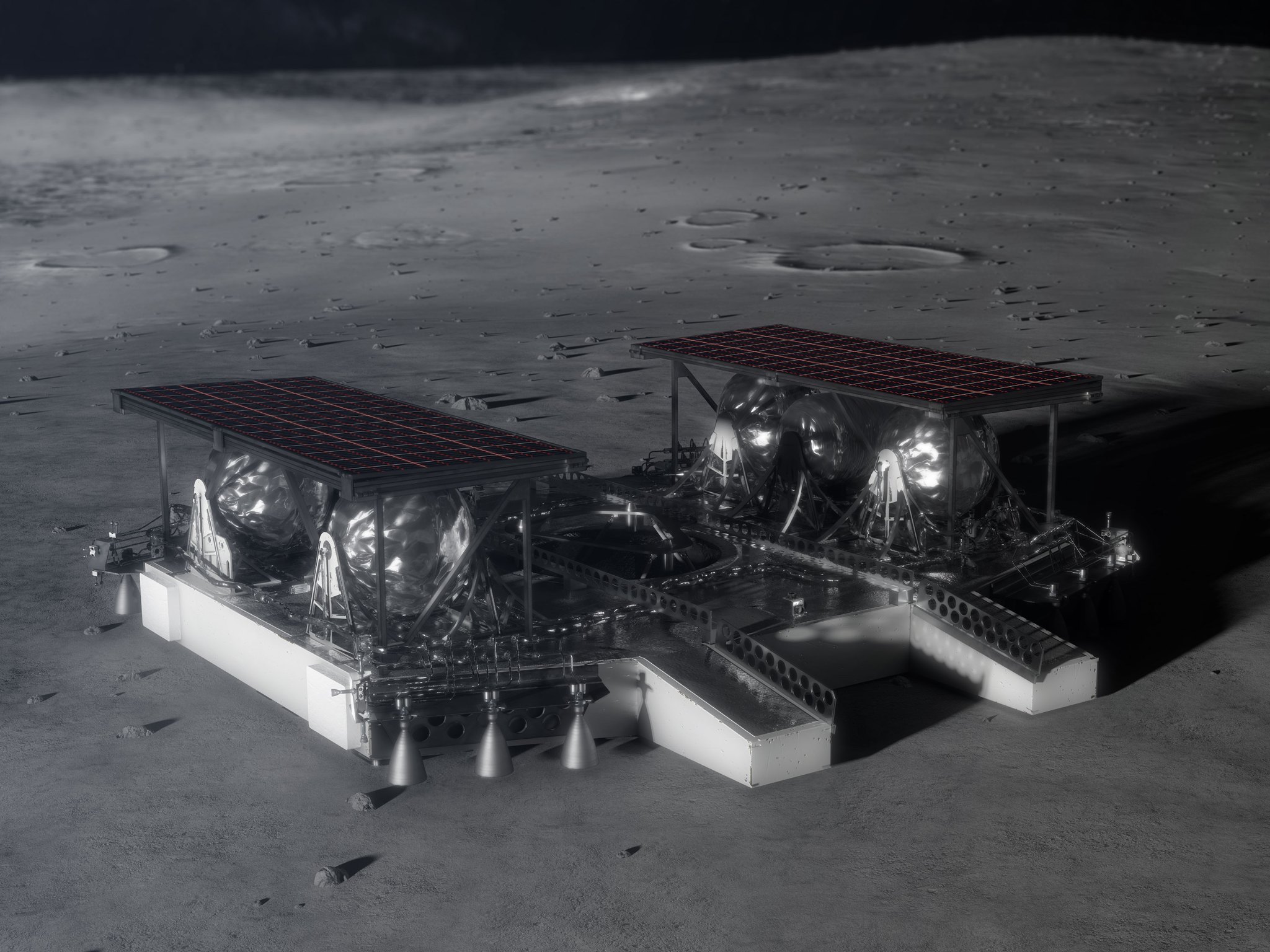 Illustration shows the mid-sized lander on the lunar surface. 