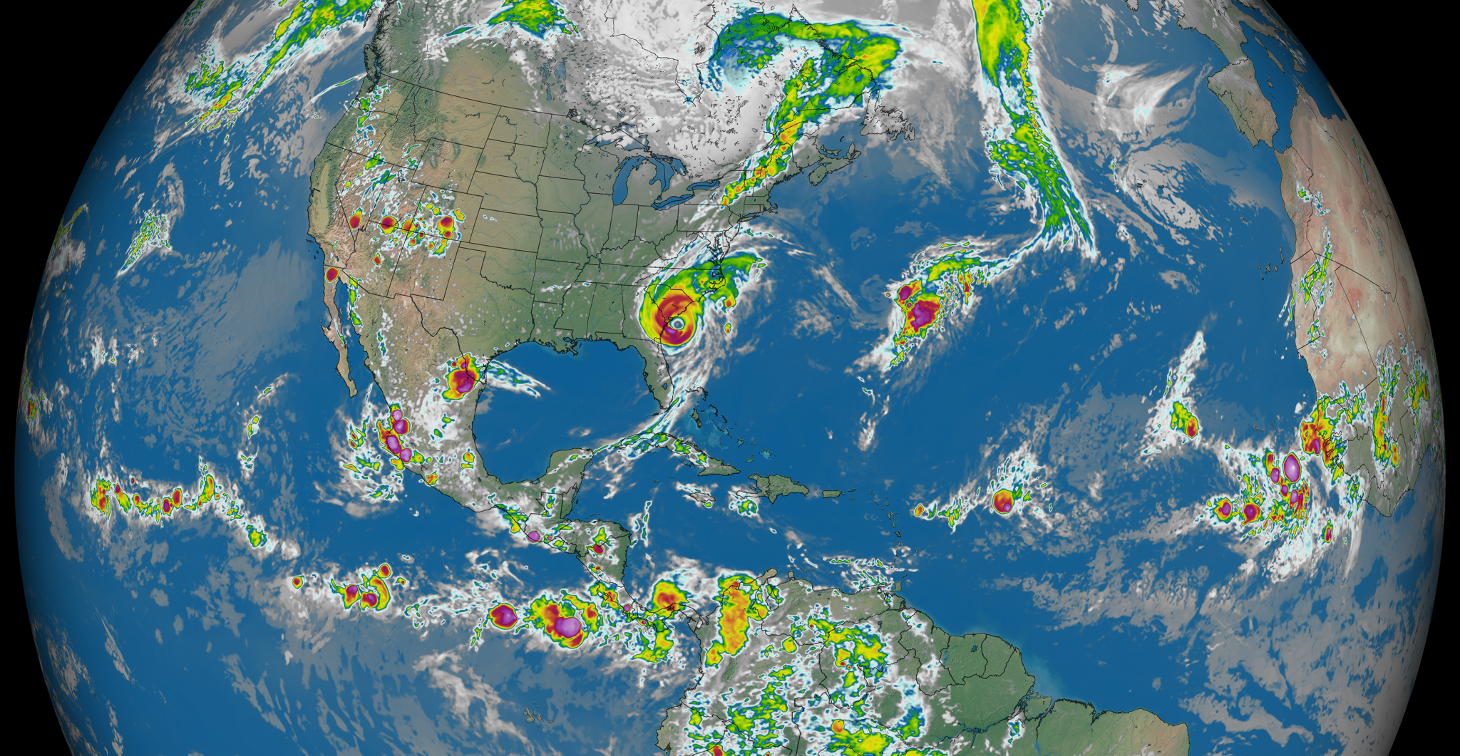 GEOS simulation of 5 day out forecast for Hurricane Dorian