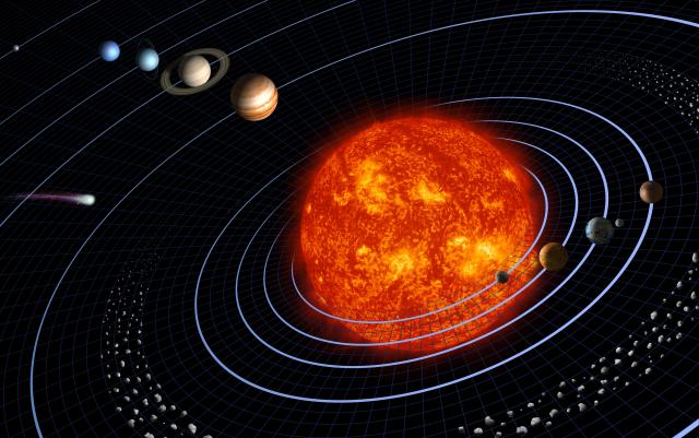 Artist's concept of our solar system.