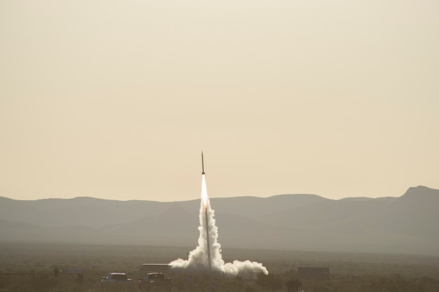 UP Aerospace’s SpaceLoft rocket launching from Spaceport America, New Mexico.