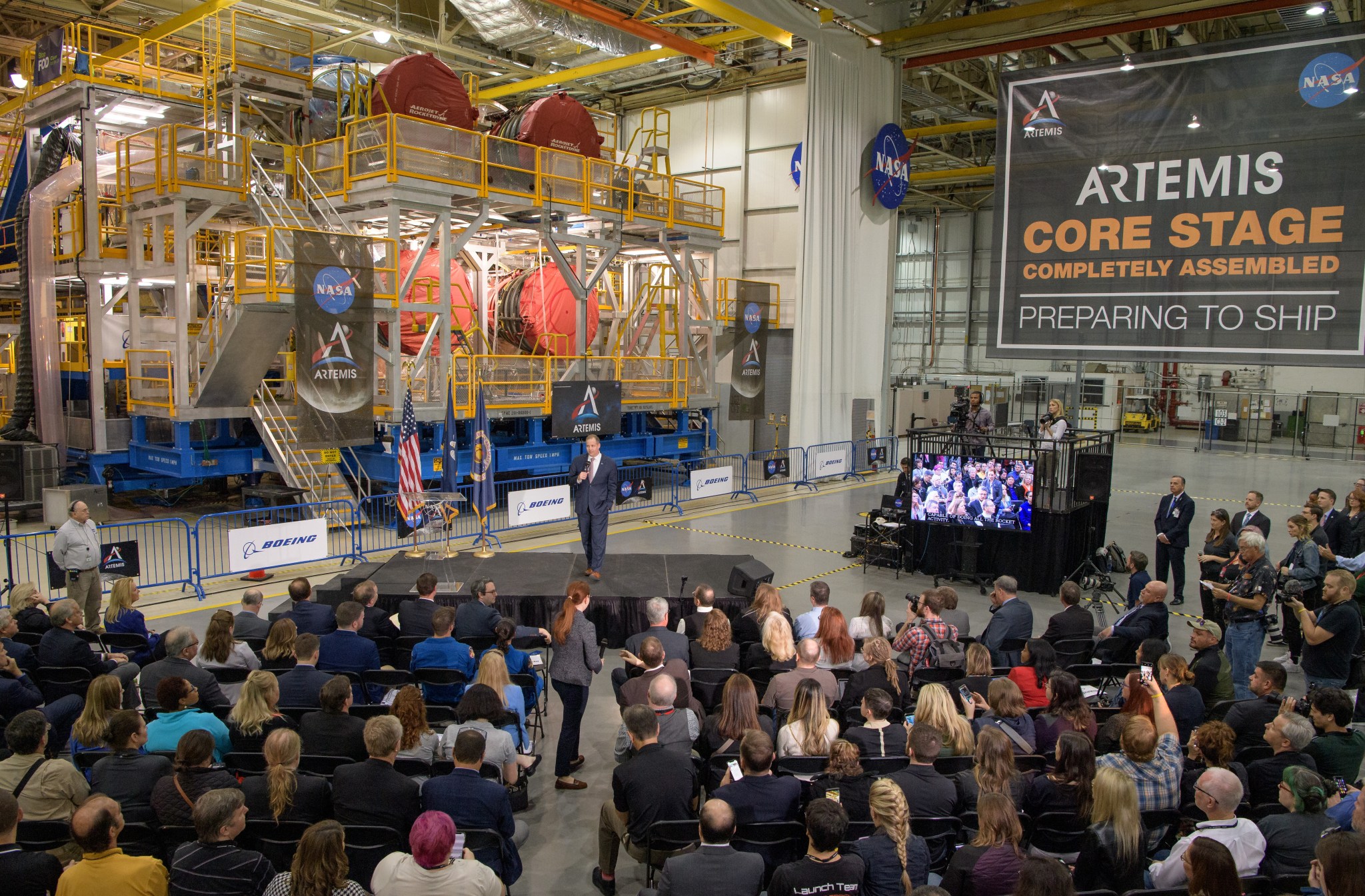 NASA Administrator Jim Bridenstine gives remarks on the agency’s Artemis program, Monday, Dec. 9, 2019.