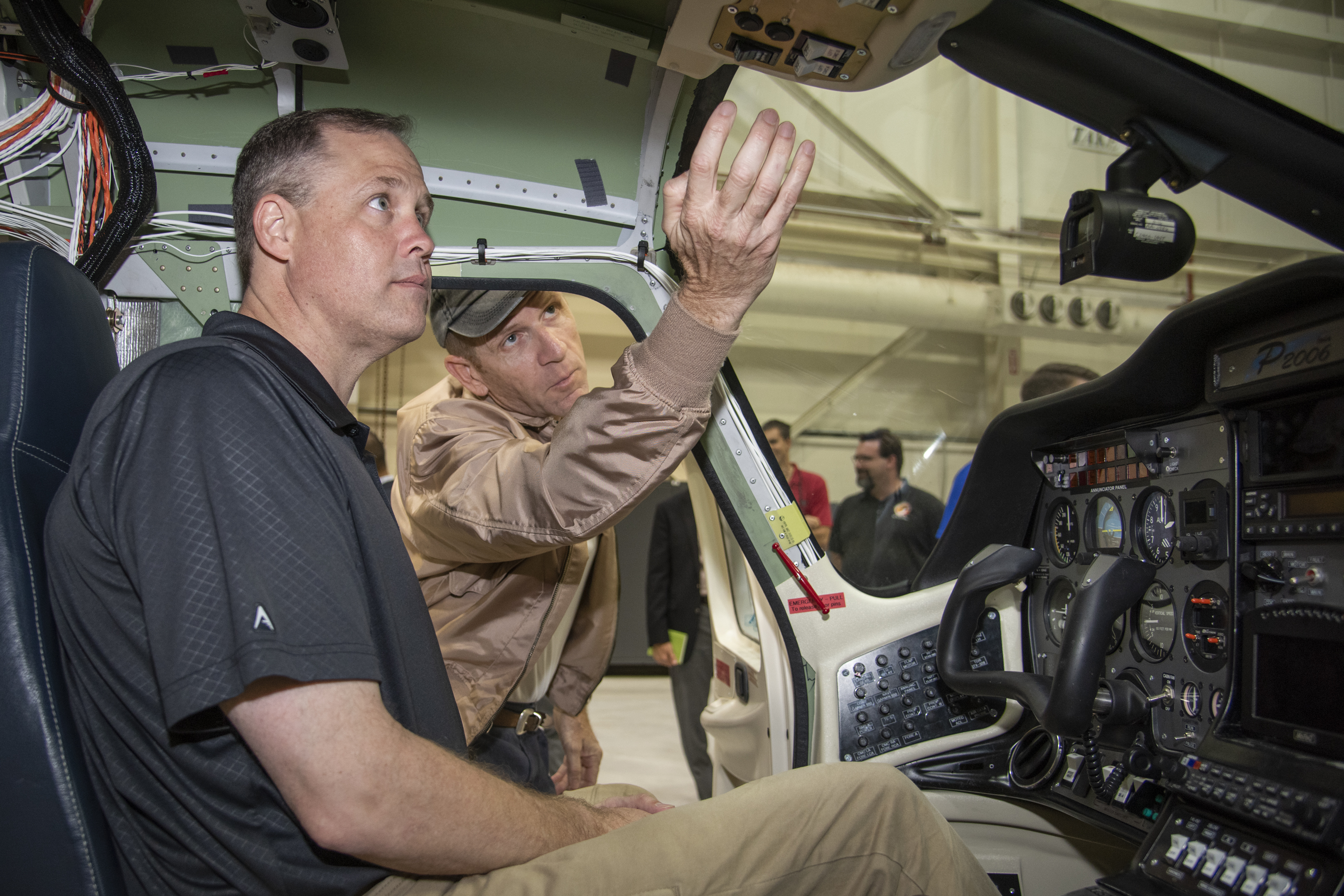 NASA Administrator Jim Bridenstine got a firsthand look at the agency?s all-electric X-57 Maxwell.