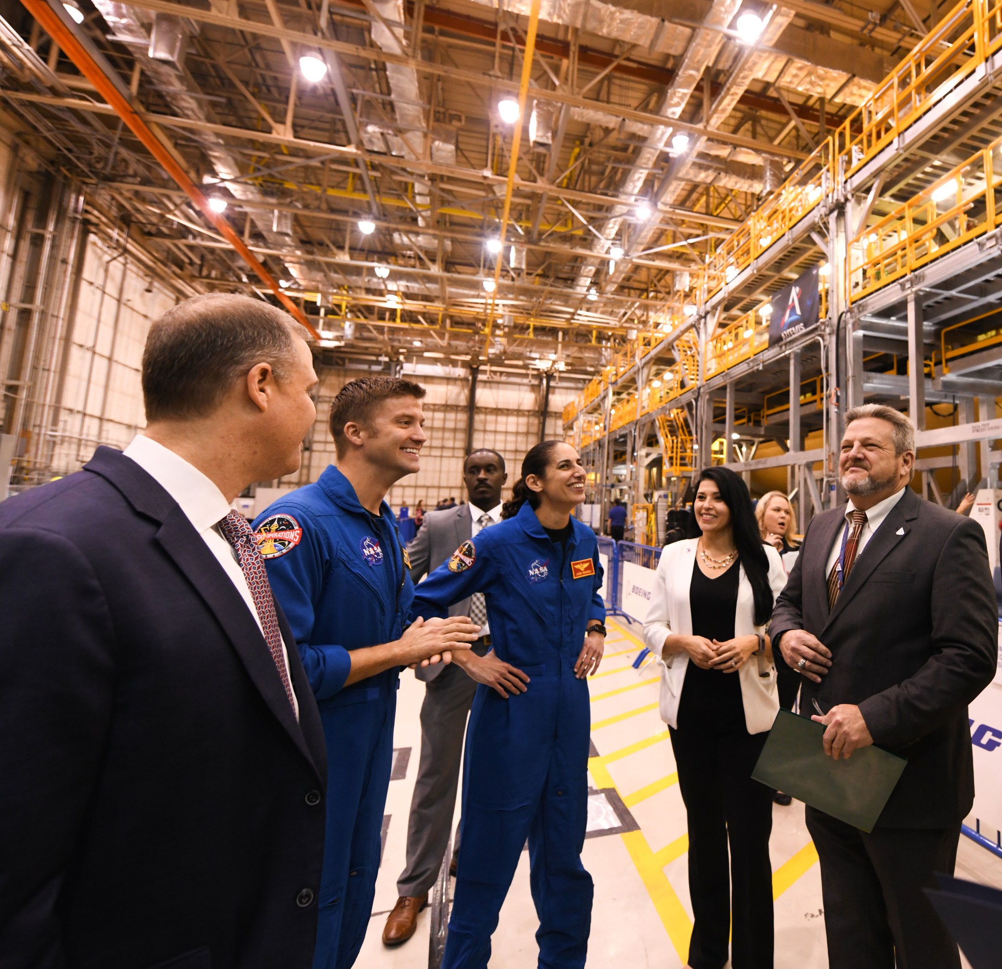 NASA Administrator Jim Bridenstine, joined by Matthew Dominick and Jasmin Moghbeli, Bettina Inclan and Robert Champion.