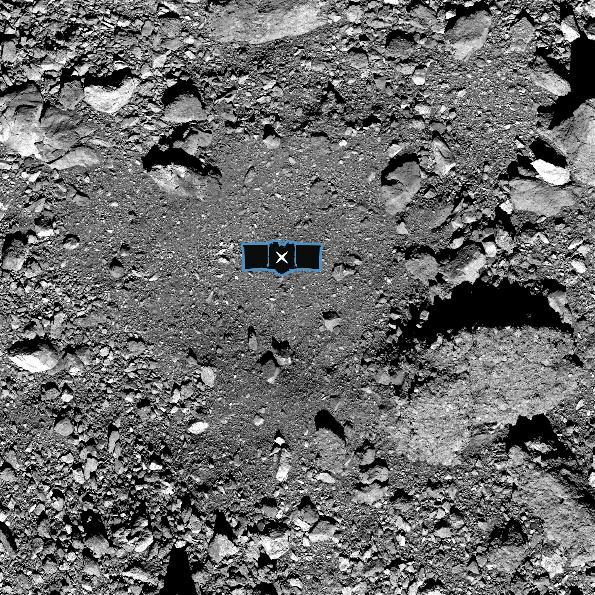 This image shows sample site Nightingale, OSIRIS-REx’s primary sample collection site on asteroid Bennu.