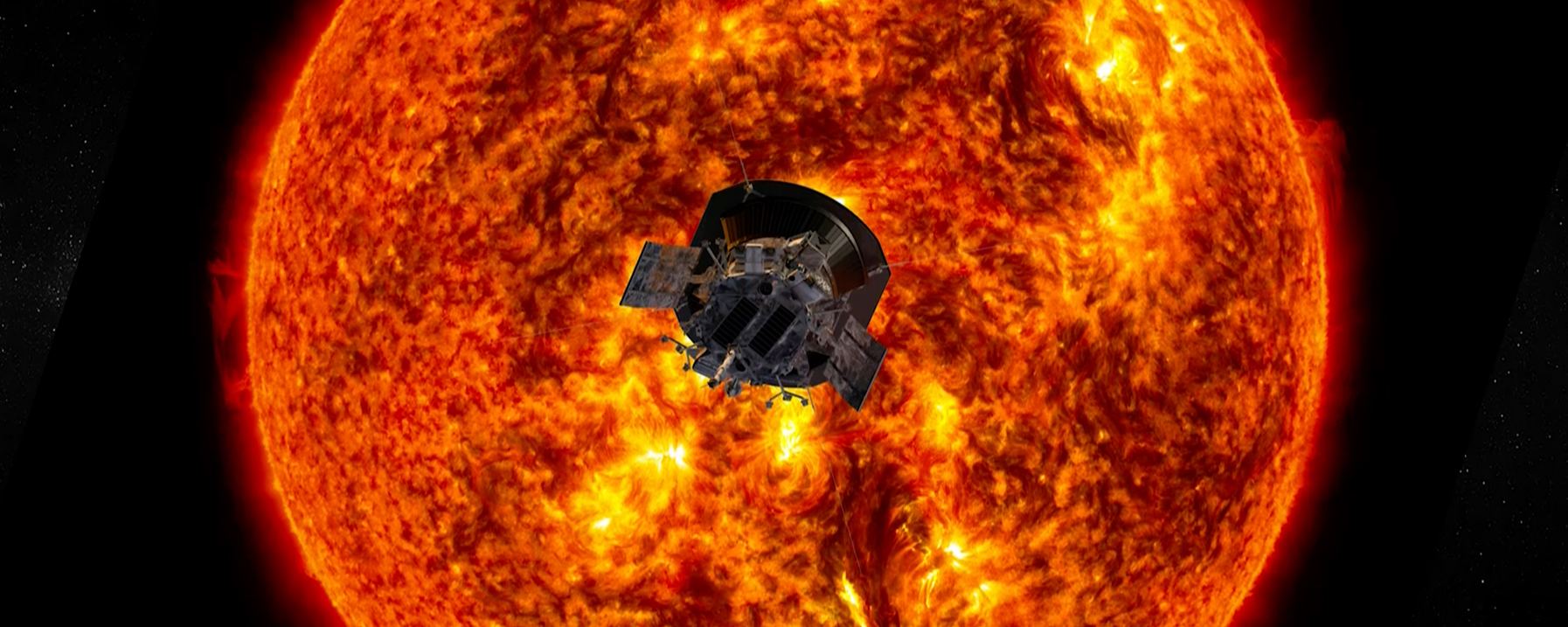 Graphic of Parker Solar Probe and Sun