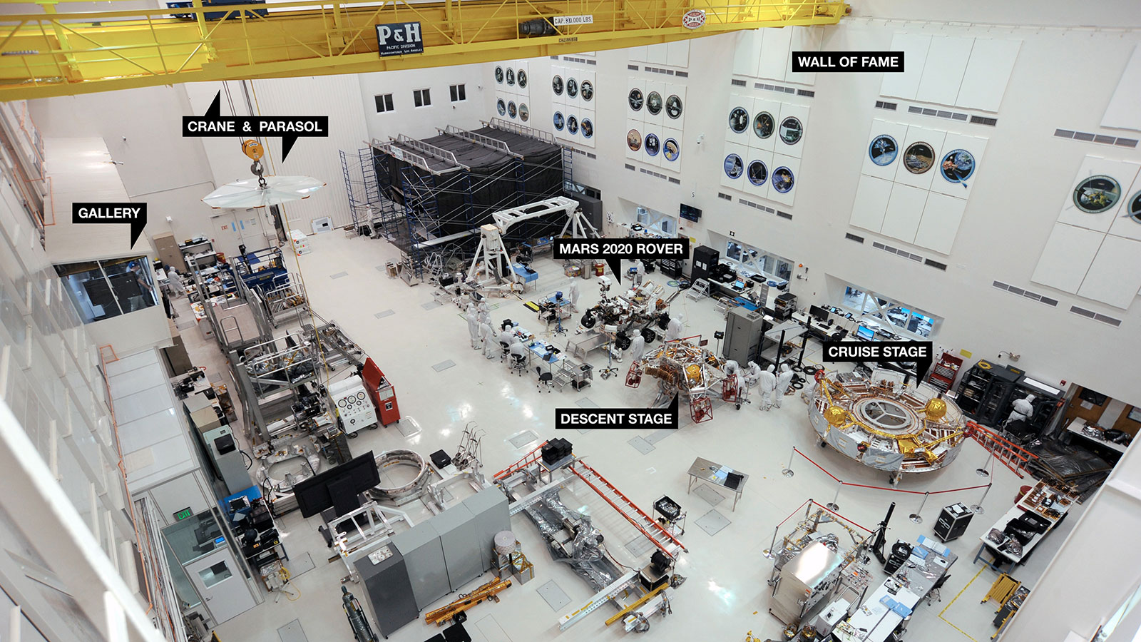 The High Bay 1 clean room within the Spacecraft Assembly Facility at JPL 