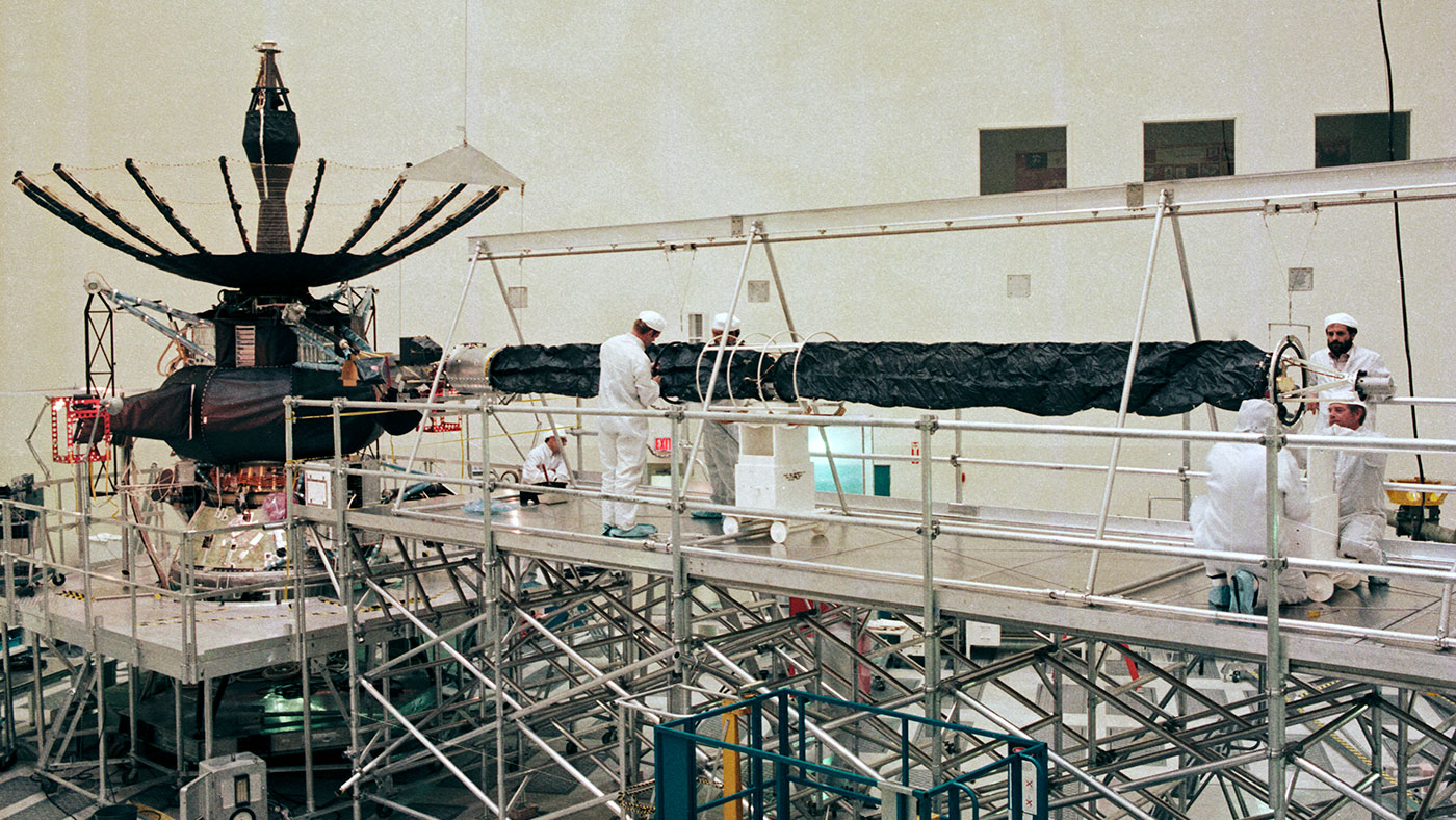White walls and scaffolding had become a common sight in the High Bay 1 clean room in JPL's Spacecraft Assembly Facility