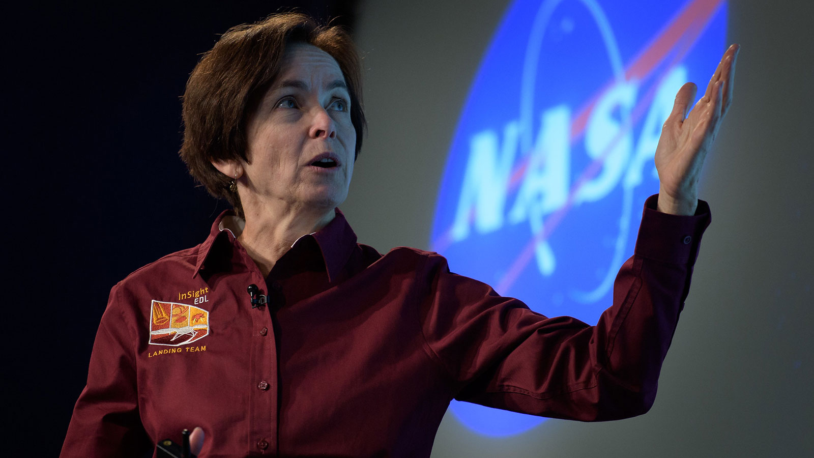 Sue Smrekar, seen here at the 2018 media briefing before the landing of NASA's Mars InSight