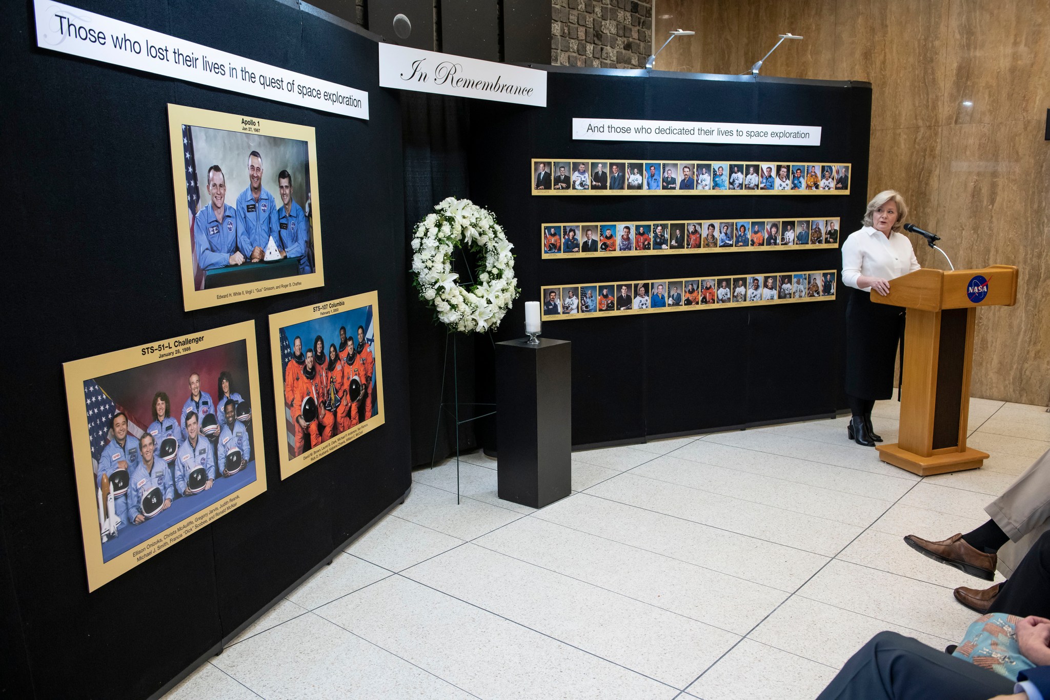 NASA Marshall Space Flight Center Director Jody Singer during the center's Day of Remembrance ceremony Feb. 7.