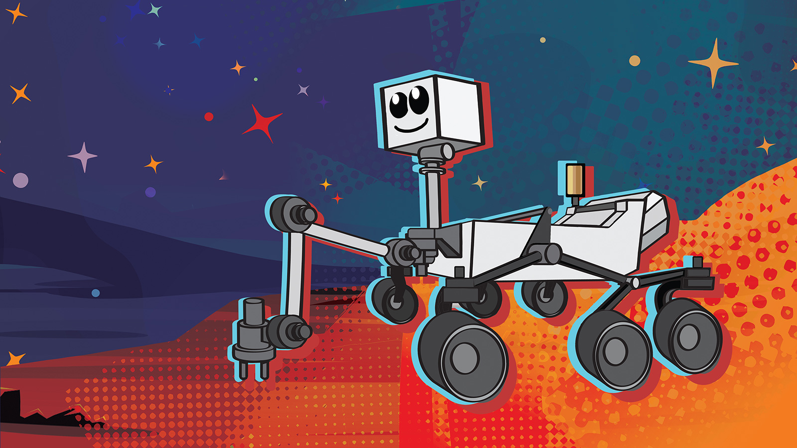 This illustration depicts NASA's next Mars rover, which launches in 2020