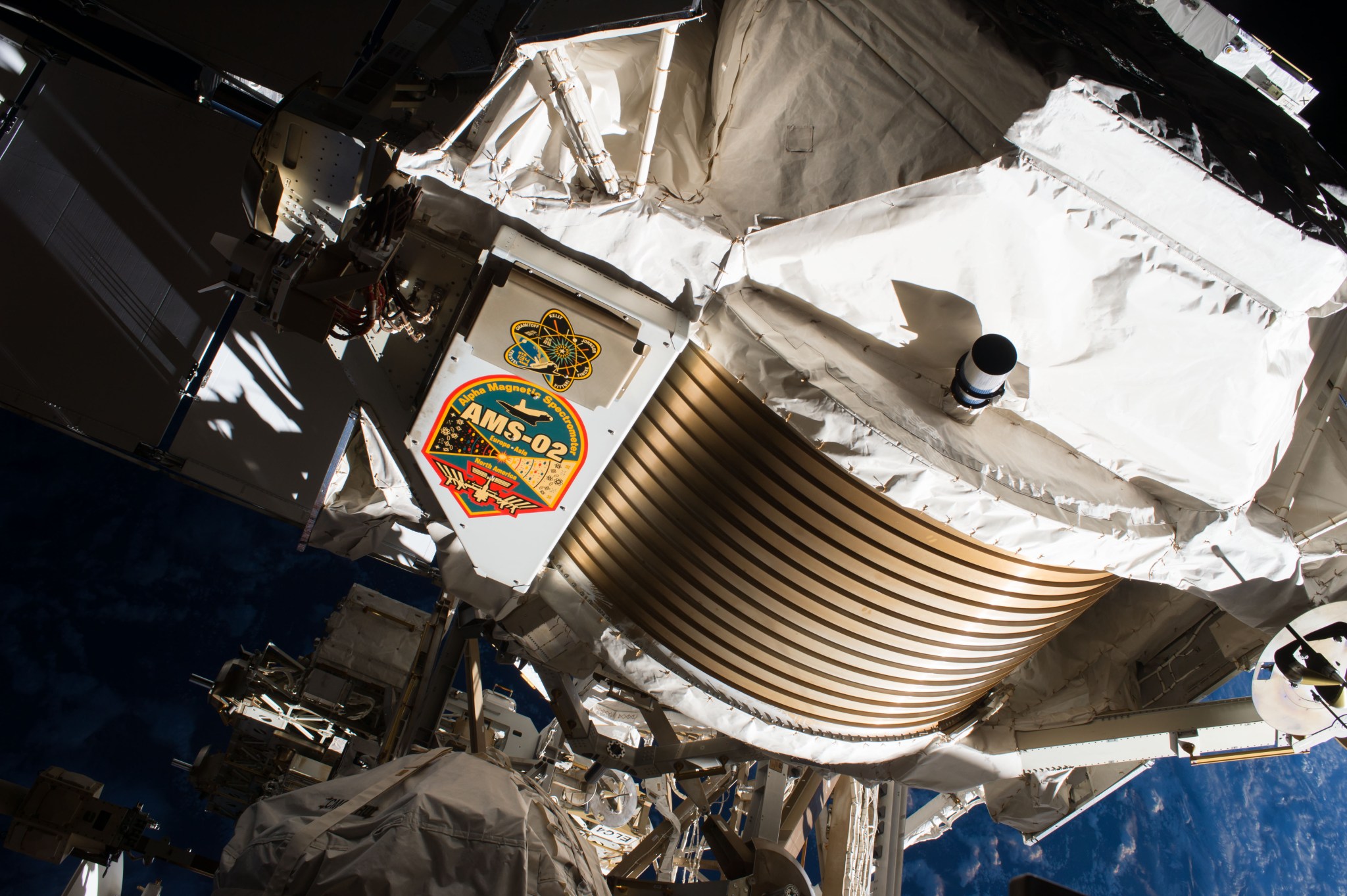 AMS hardware seen outside the space station