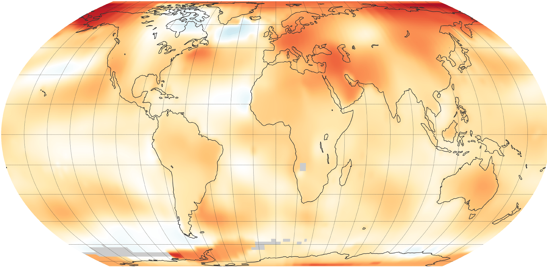 NASA and NOAA 2018 global temperature data