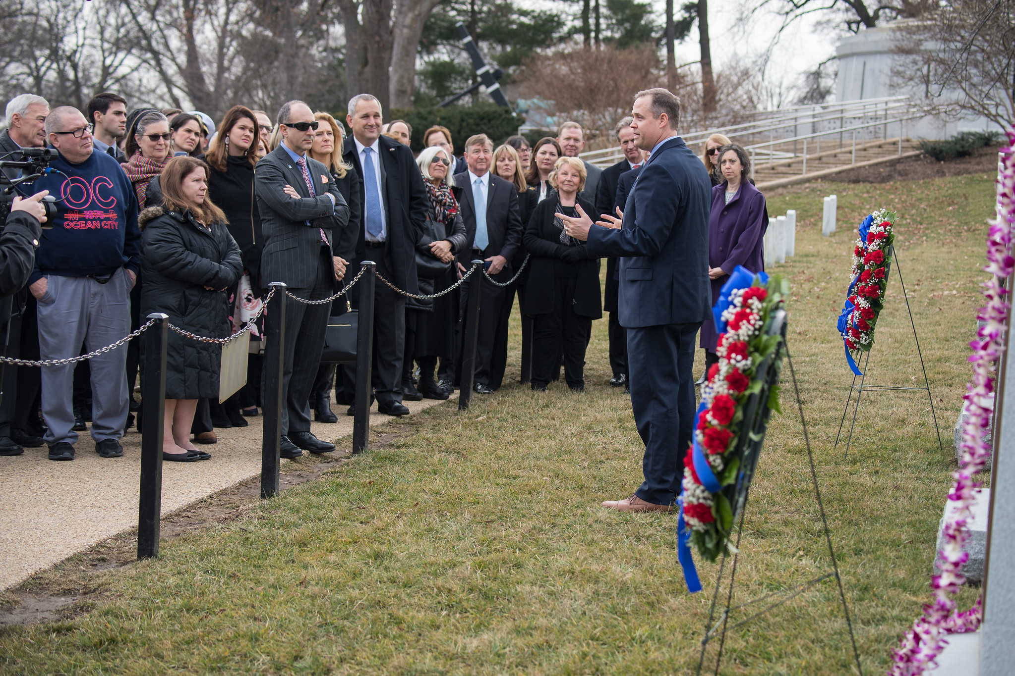 NASA Administrator Jim Bridenstine speaks to NASA personnel at NASA's Day of Remembance, Feb. 7, 2019.