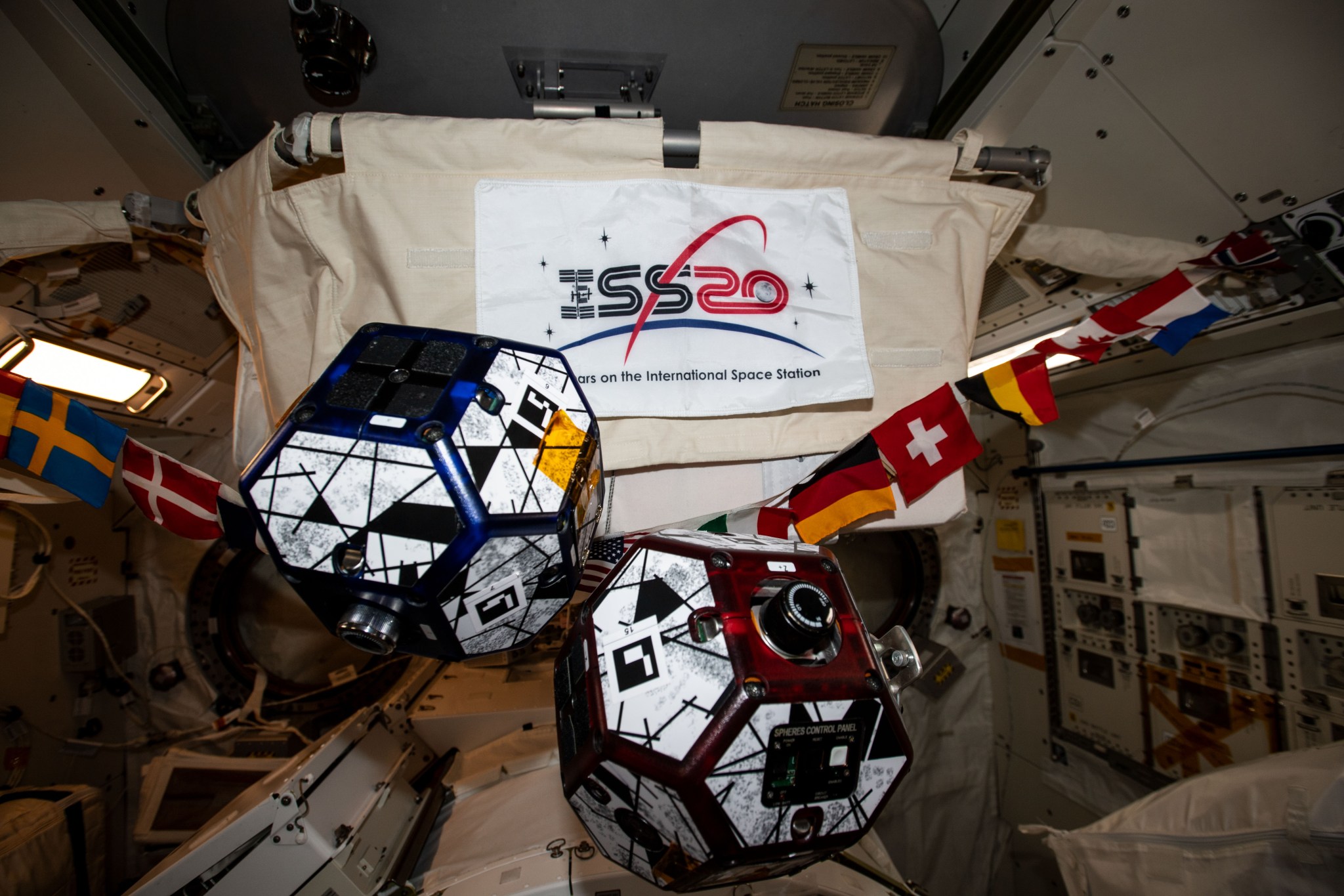 SPHERES robots inside the space station