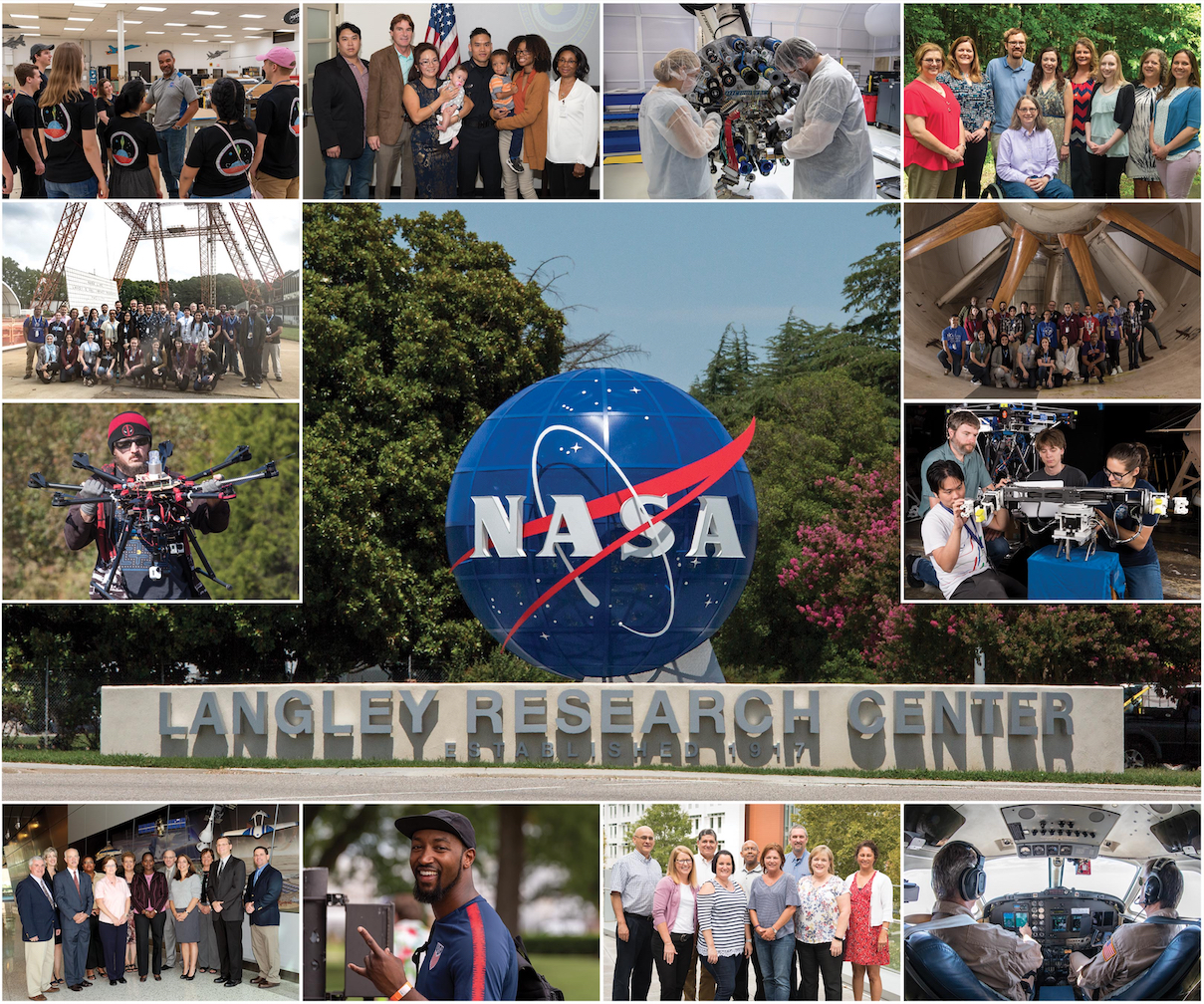 This is a collage of photos from throughout the year in 2019 at NASA Langley Research Center.