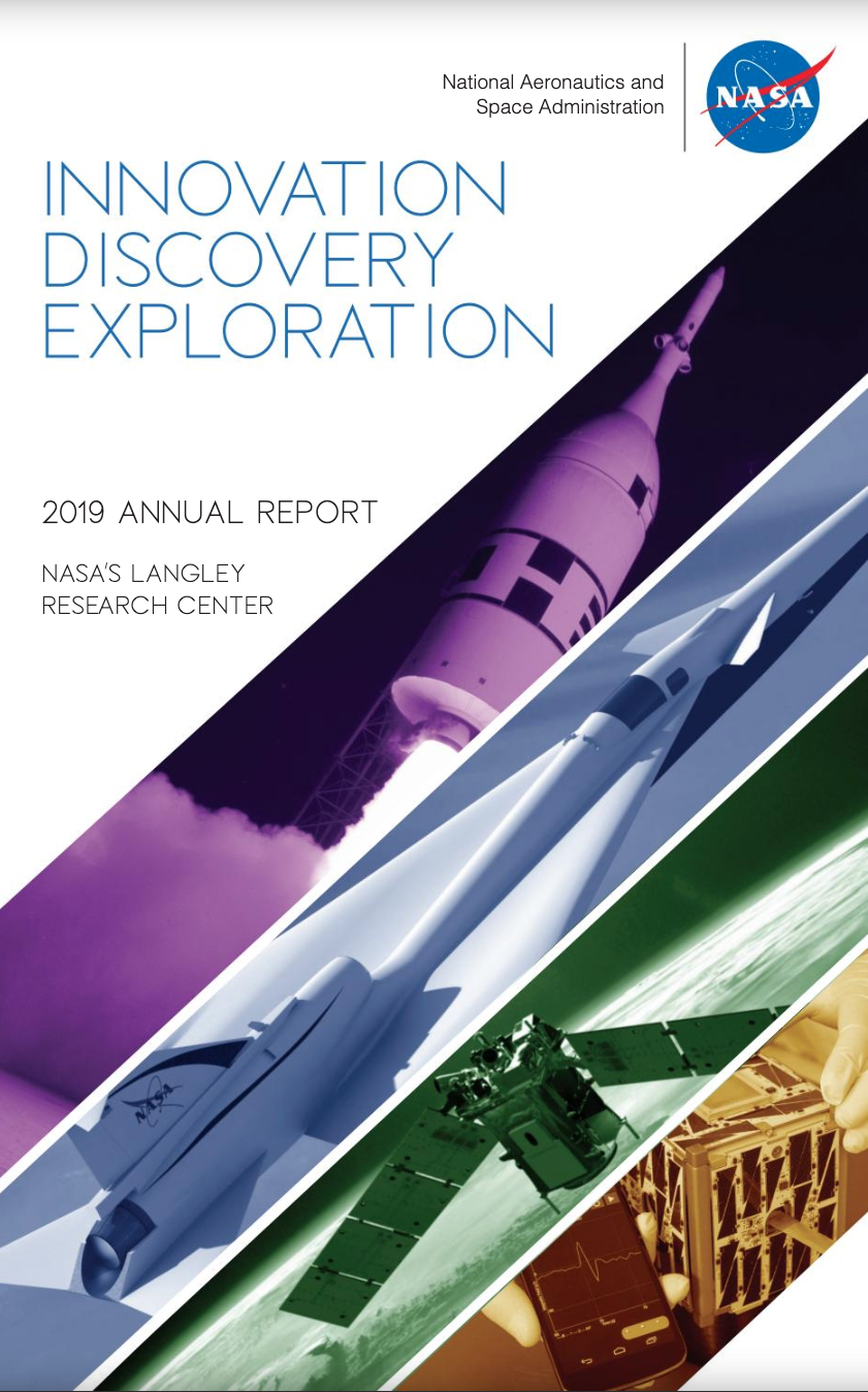 This is an image of the cover of the 2019 Annual Report for NASA Langley Research Center.