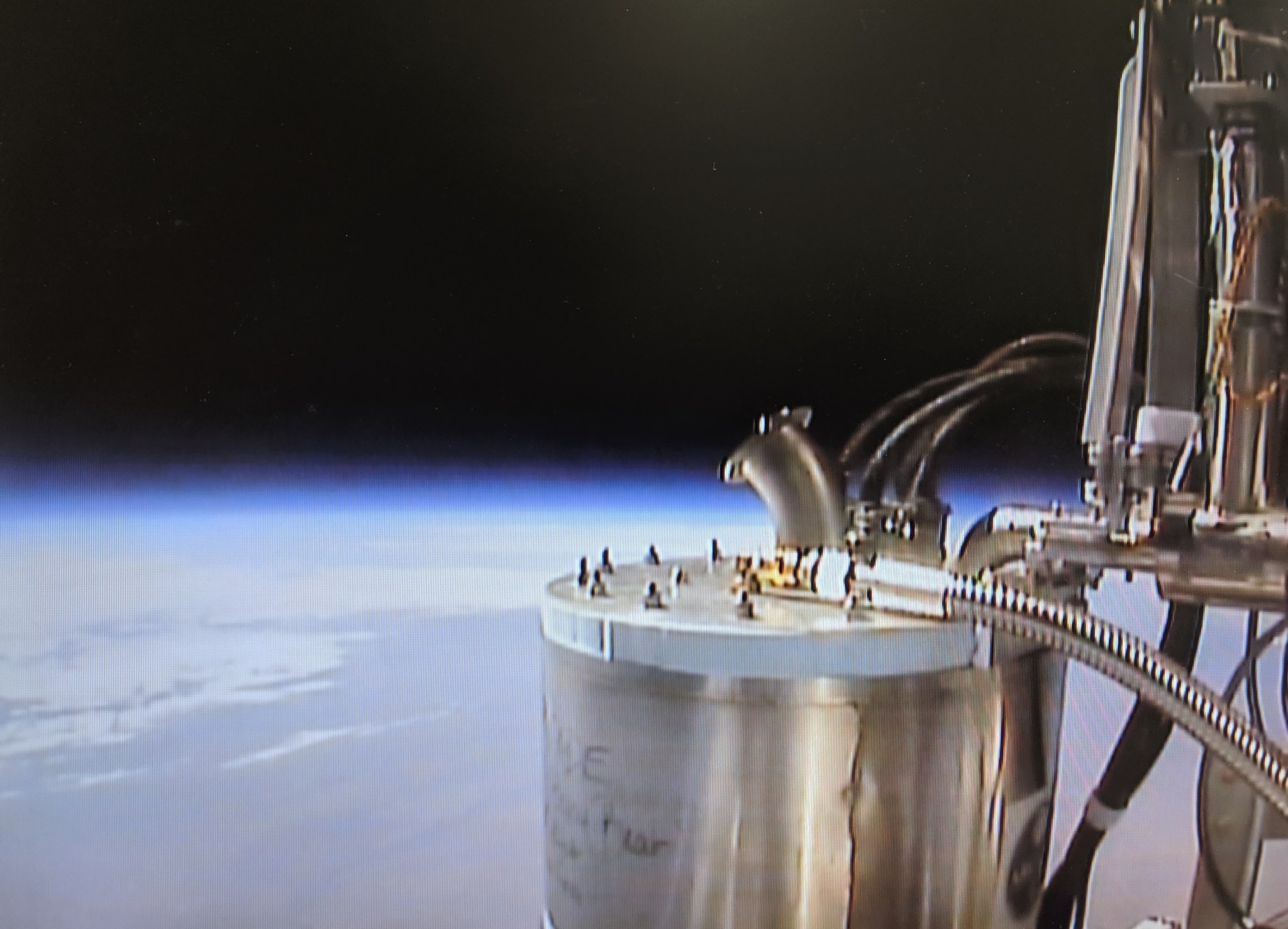 BOBCAT hardware used to demonstrate the successful transfer of cryogenic fluids into a dewar on a balloon demo. The image shows the tech above Earth's atmosphere. 