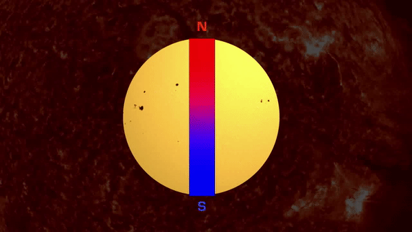 Animation of Sun's flipping magnetic polarity