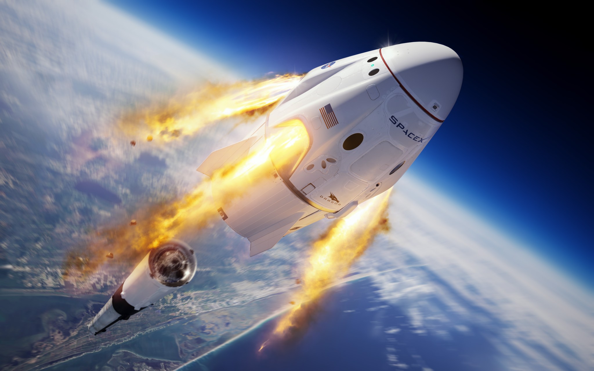 SpaceX in-flight abort test illustration