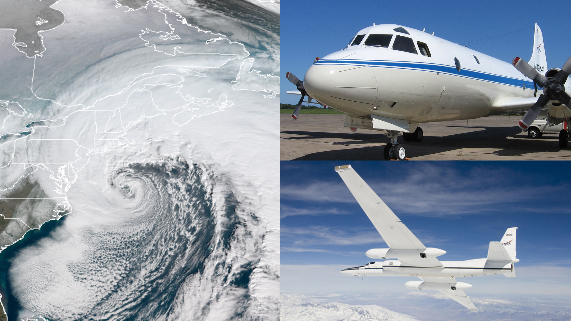 : NASA’s P-3 and ER-2 research planes are studying East Coast snowstorms Jan 17-Mar 1, 2020. Credit: NASA