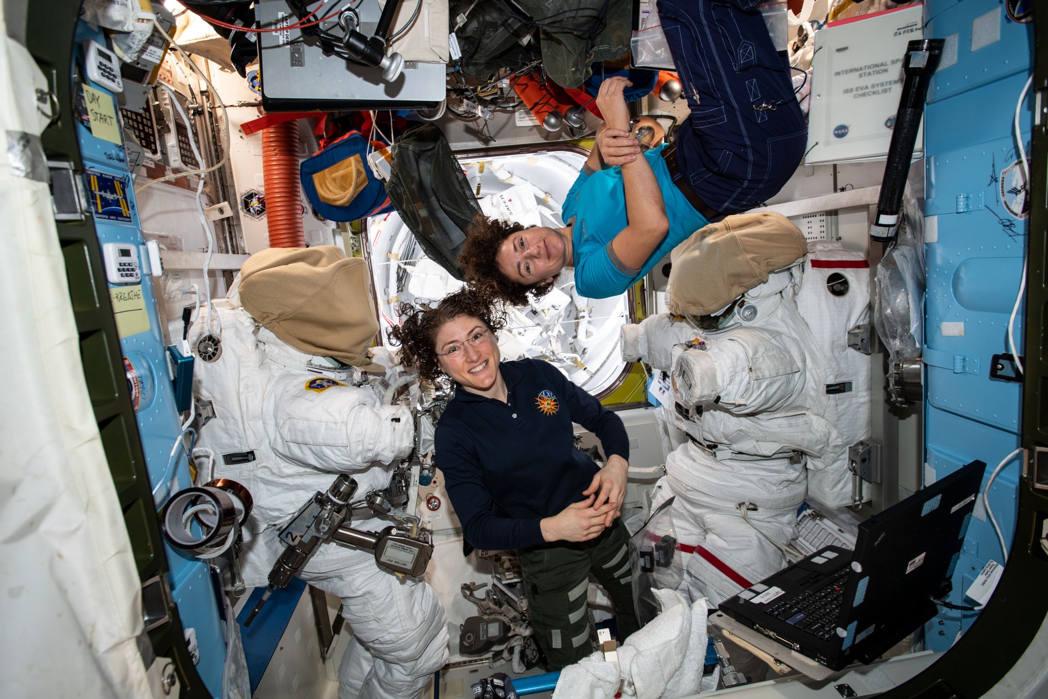 Expedition 61 Flight Engineers Christina Koch and Jessica Meir