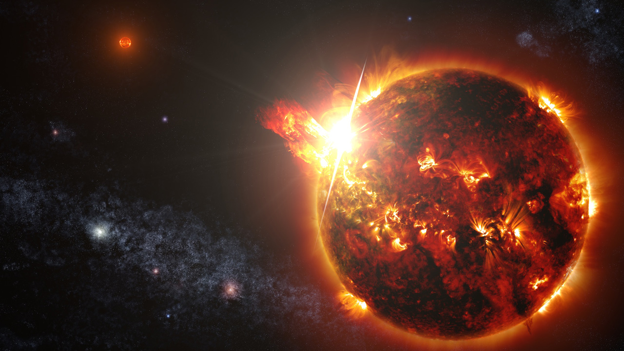 Depiction of red dwarf star