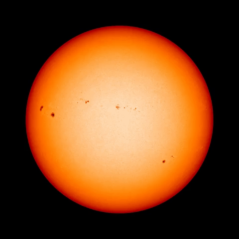 Spinning Sun with sunspots
