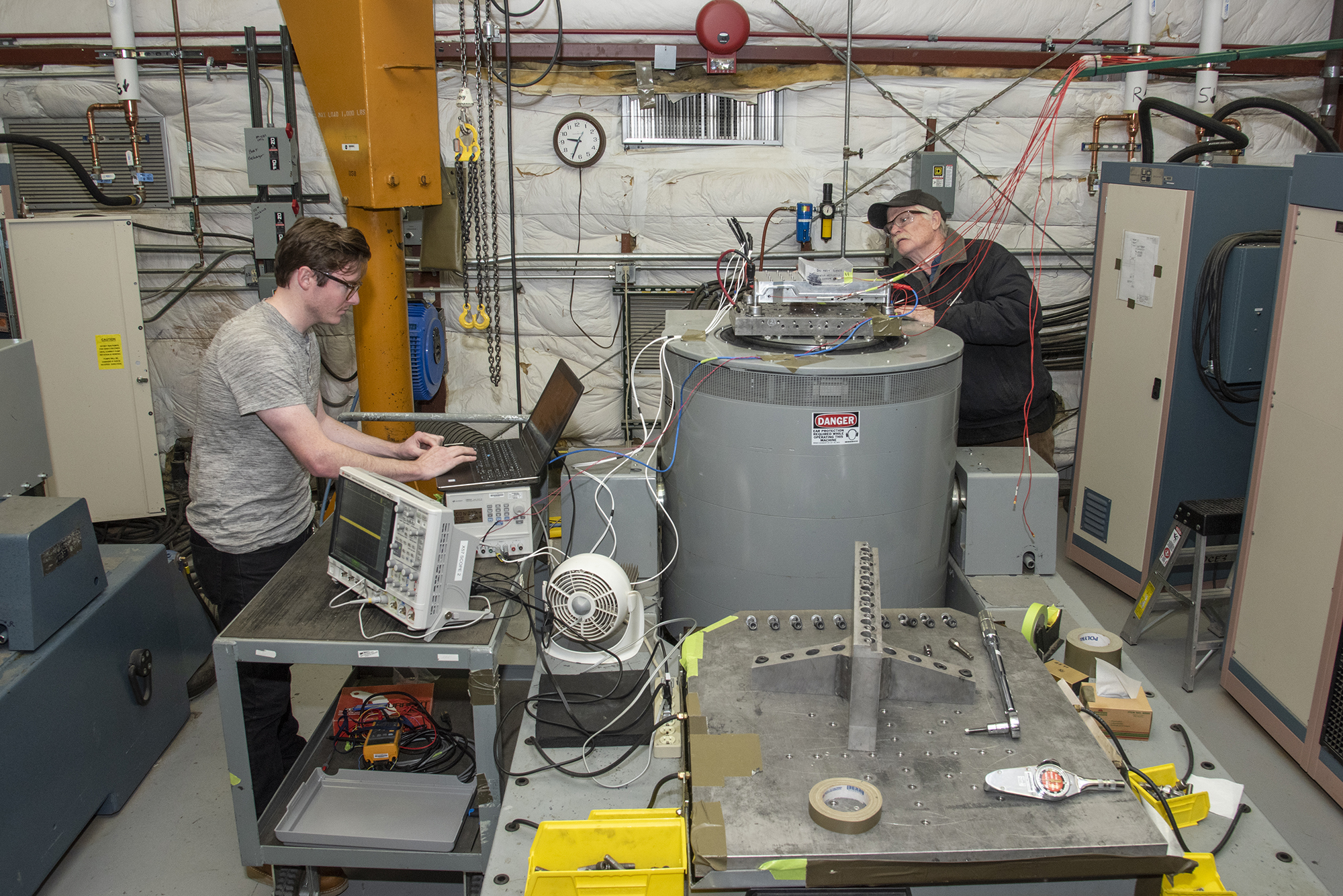 Engineers from NASA?s Armstrong Flight Research Center and Empirical Systems Aerospace prepare a cruise motor controller.