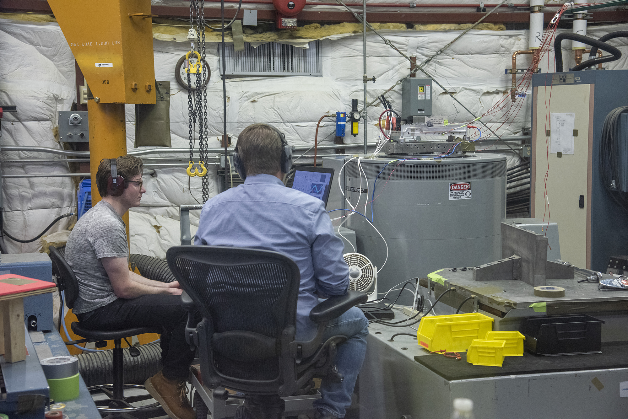 A cruise motor controller for the X-57 Maxwell undergoes testing at AFRC.