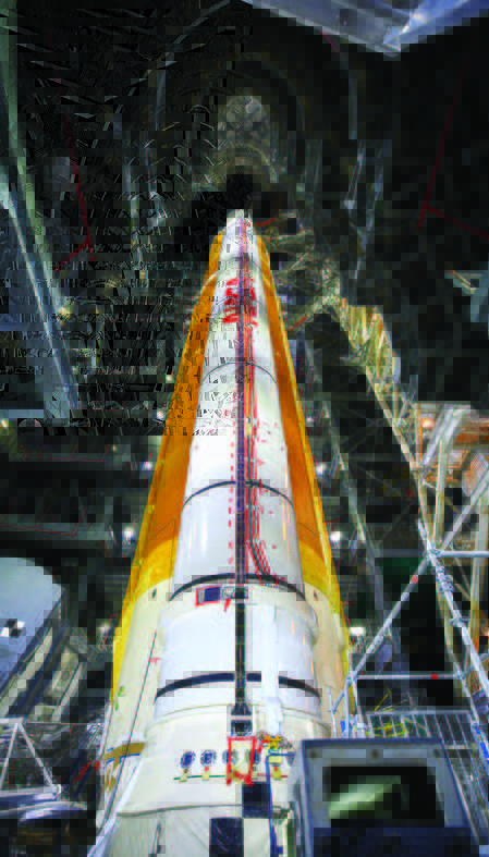 Artemis I boosters and core stage.
