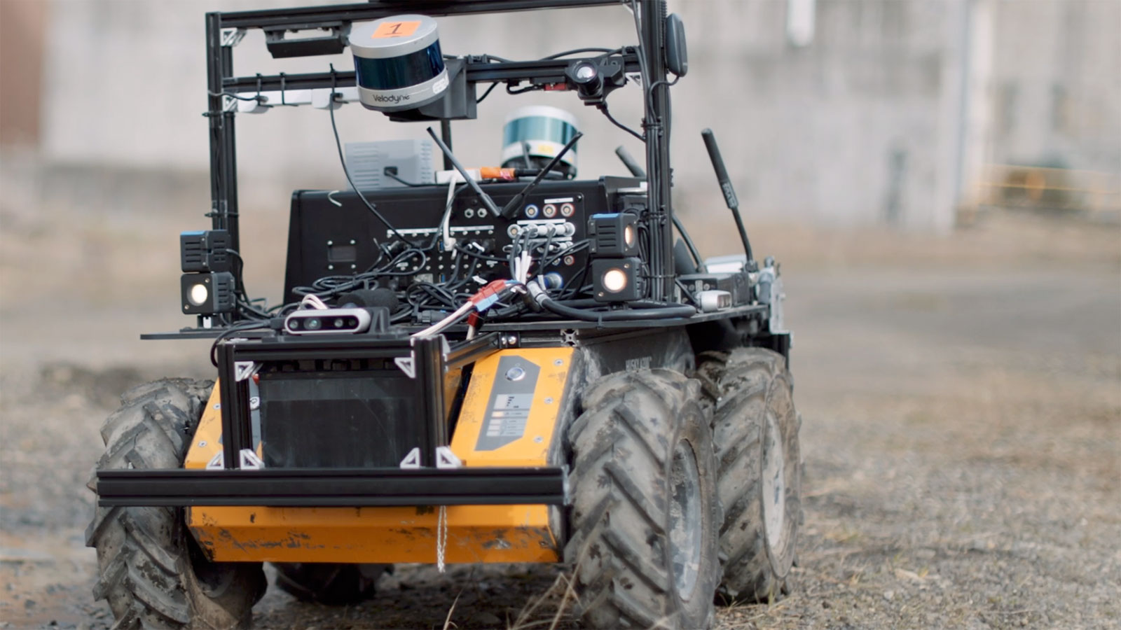 Team CoSTAR brought this robot, called Husky UGV