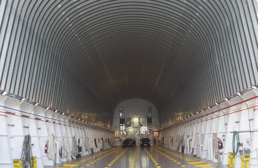 Inside NASA’s Pegasus cargo deck.